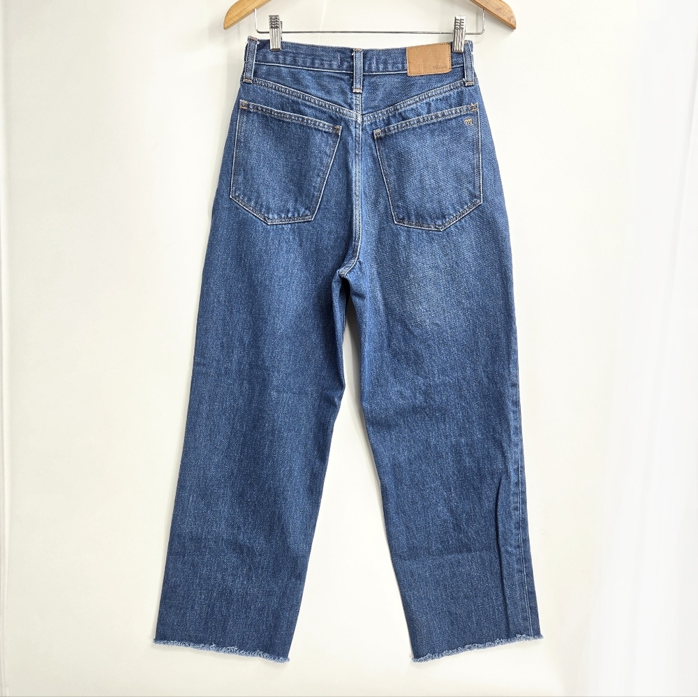 Madewell Baggy‎ Straight Jeans Cropped Raw Hem 24 X 27 - Picture 11 of 16